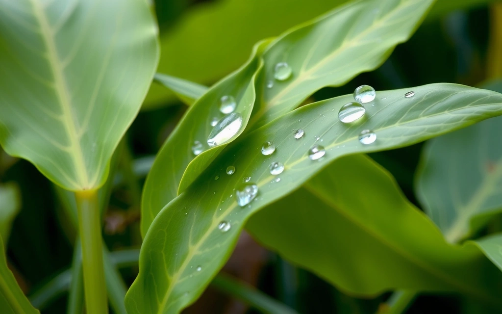 A vibrant green leaf unfurling with dewdrops, symbolizing natural growth and freshness, against a soft, blurred natural background.