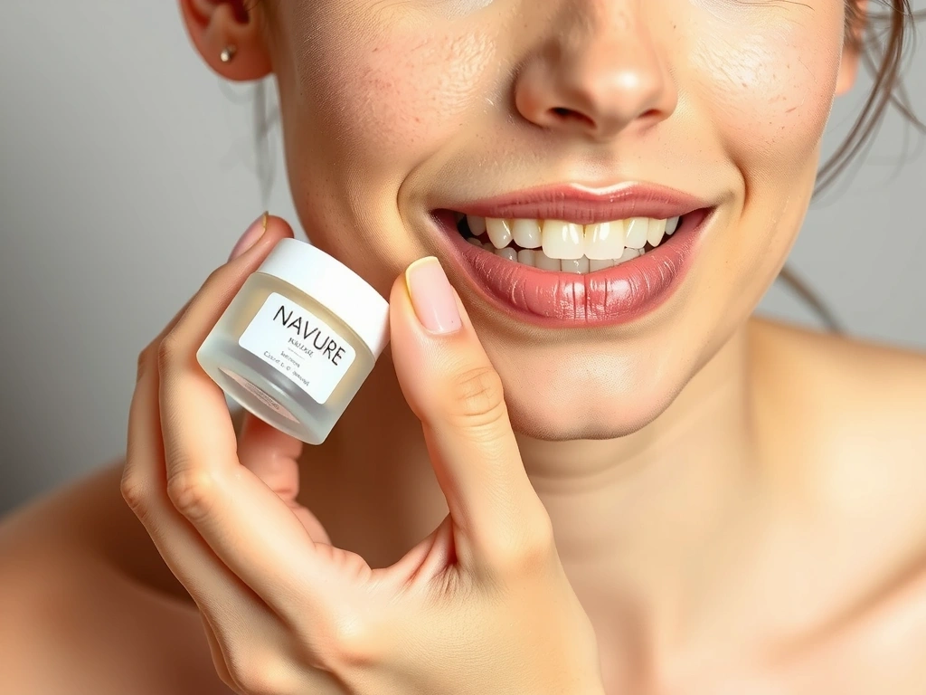 A woman applying a luxurious skincare product.