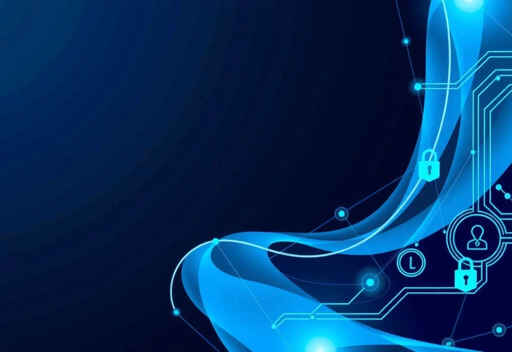 Abstract representation of digital data and intellectual property symbols